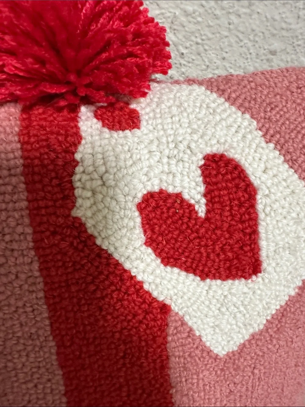 Valentine Pink & Red Heart Gift Tag Throw Pillow